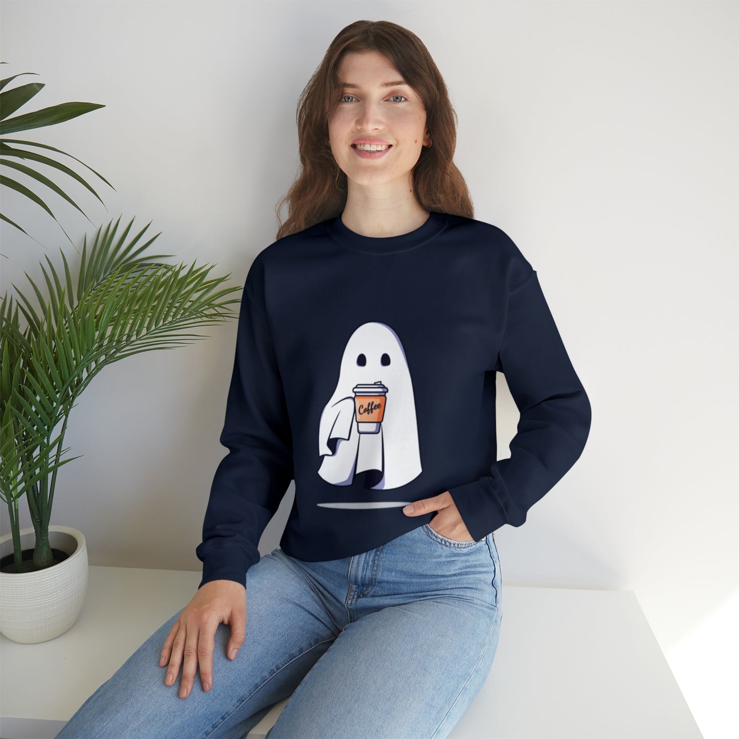 Boorista Spooky Coffee Sweatshirt, Womens Ghost Sweatshirt, Spooky Season, Fall Coffee Lover Shirt, Halloween Party Shirt, Fall Graphic