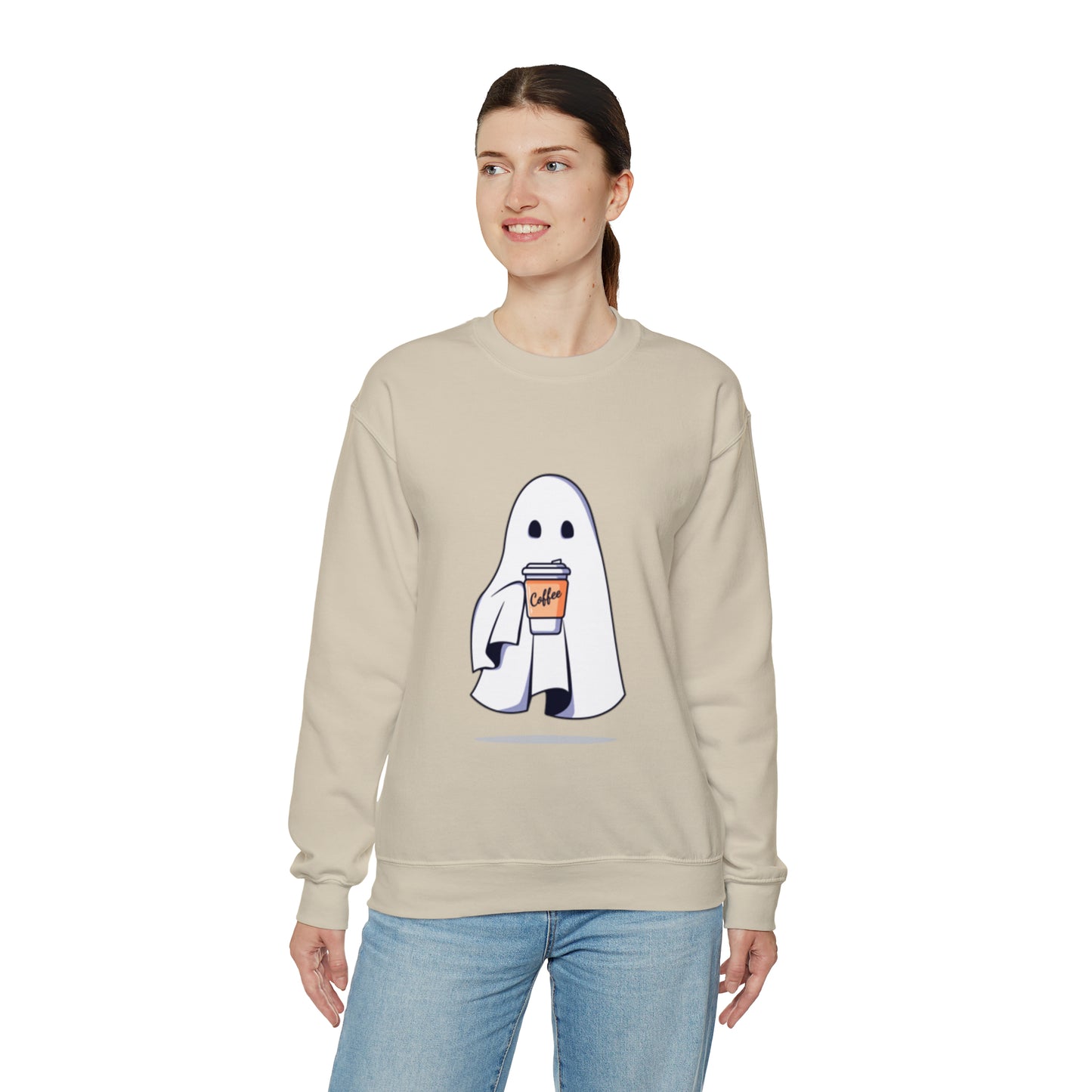 Boorista Spooky Coffee Sweatshirt, Womens Ghost Sweatshirt, Spooky Season, Fall Coffee Lover Shirt, Halloween Party Shirt, Fall Graphic