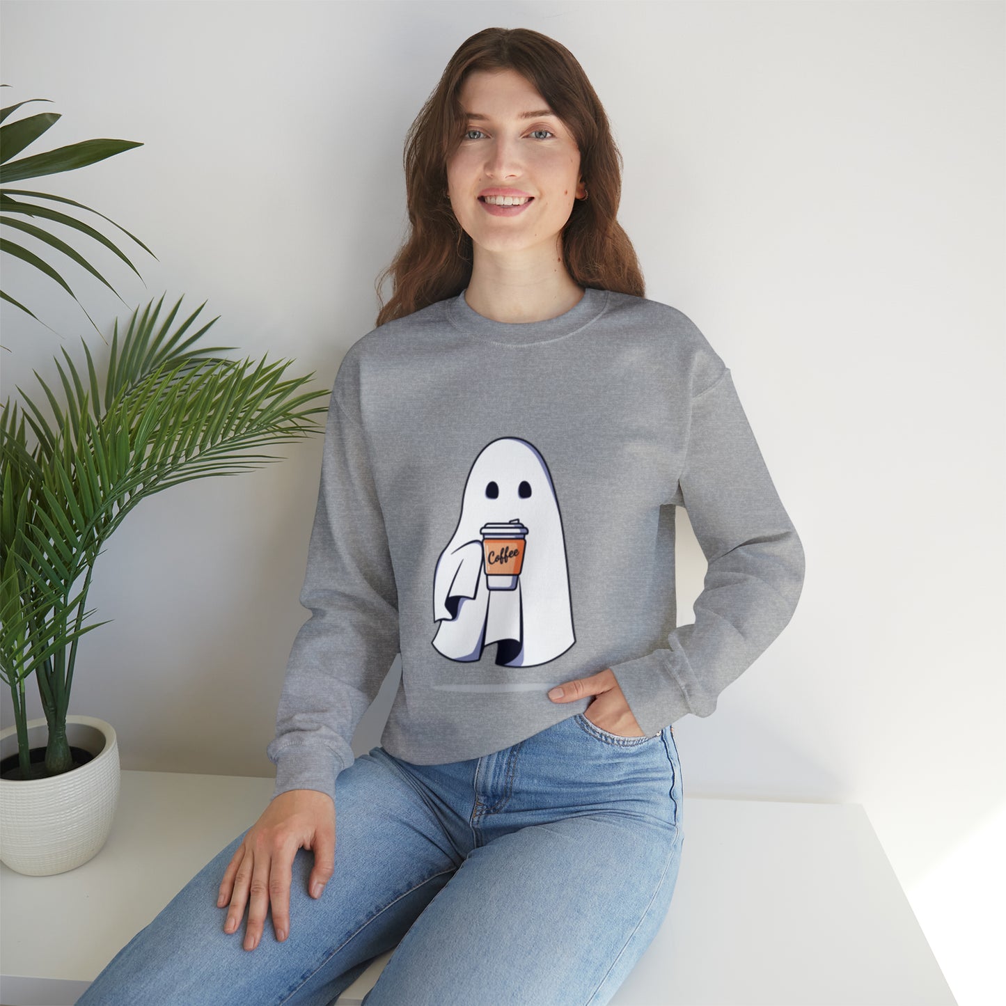 Boorista Spooky Coffee Sweatshirt, Womens Ghost Sweatshirt, Spooky Season, Fall Coffee Lover Shirt, Halloween Party Shirt, Fall Graphic