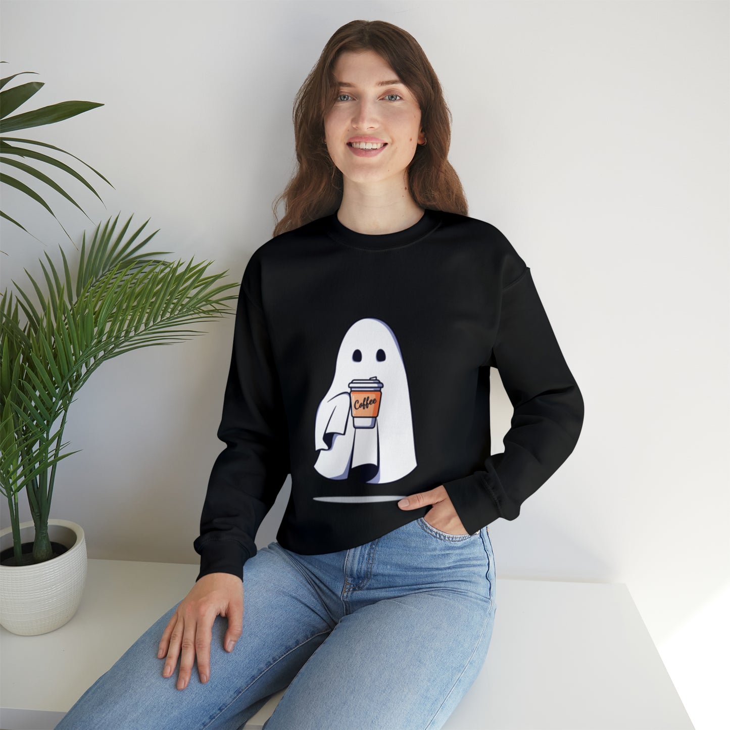 Boorista Spooky Coffee Sweatshirt, Womens Ghost Sweatshirt, Spooky Season, Fall Coffee Lover Shirt, Halloween Party Shirt, Fall Graphic