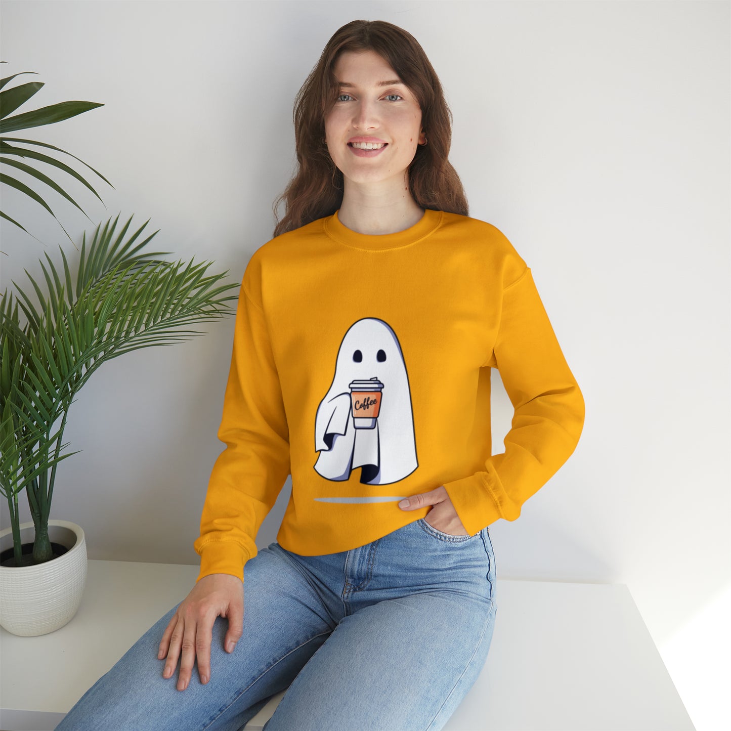 Boorista Spooky Coffee Sweatshirt, Womens Ghost Sweatshirt, Spooky Season, Fall Coffee Lover Shirt, Halloween Party Shirt, Fall Graphic