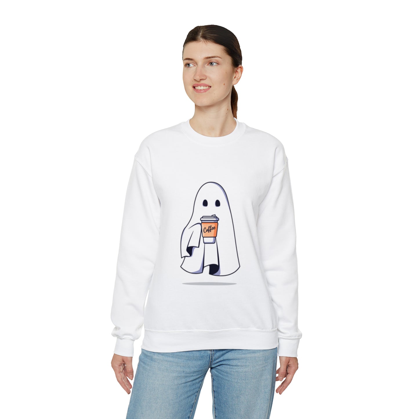 Boorista Spooky Coffee Sweatshirt, Womens Ghost Sweatshirt, Spooky Season, Fall Coffee Lover Shirt, Halloween Party Shirt, Fall Graphic
