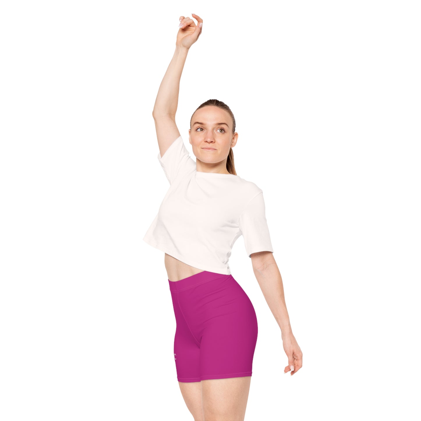 AlphaChic Biker Shorts - Pink (Leg Logo)