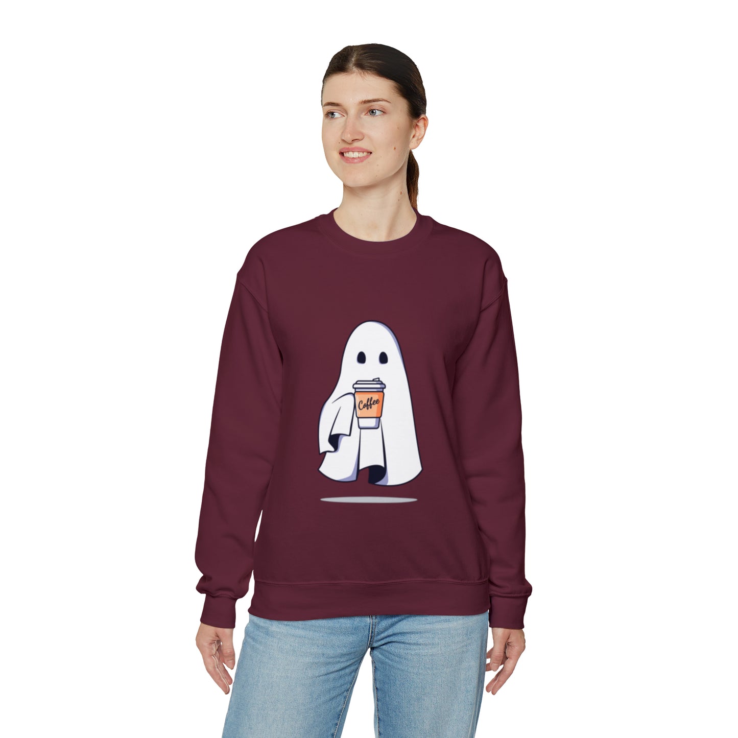 Boorista Spooky Coffee Sweatshirt, Womens Ghost Sweatshirt, Spooky Season, Fall Coffee Lover Shirt, Halloween Party Shirt, Fall Graphic