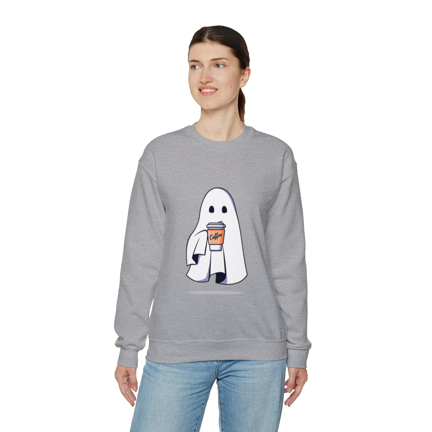 Boorista Spooky Coffee Sweatshirt, Womens Ghost Sweatshirt, Spooky Season, Fall Coffee Lover Shirt, Halloween Party Shirt, Fall Graphic