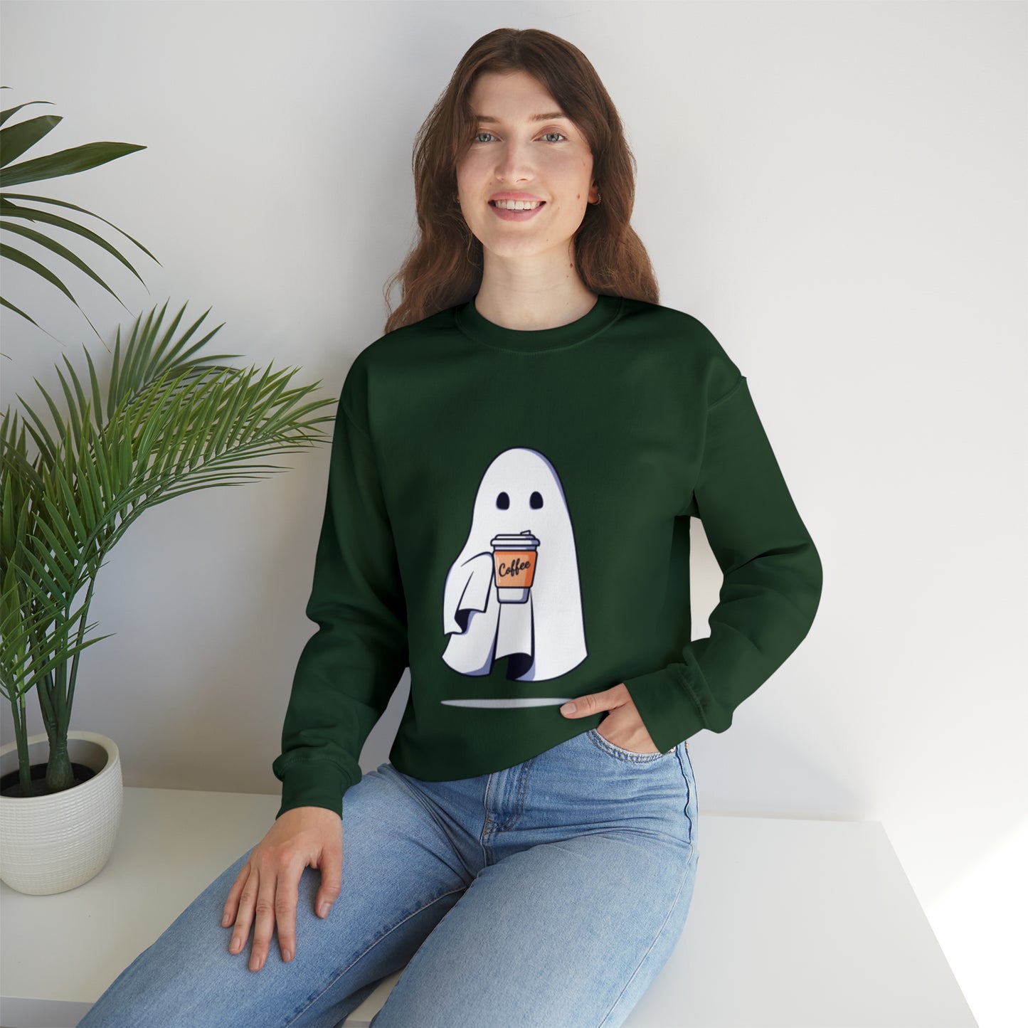 Boorista Spooky Coffee Sweatshirt, Womens Ghost Sweatshirt, Spooky Season, Fall Coffee Lover Shirt, Halloween Party Shirt, Fall Graphic
