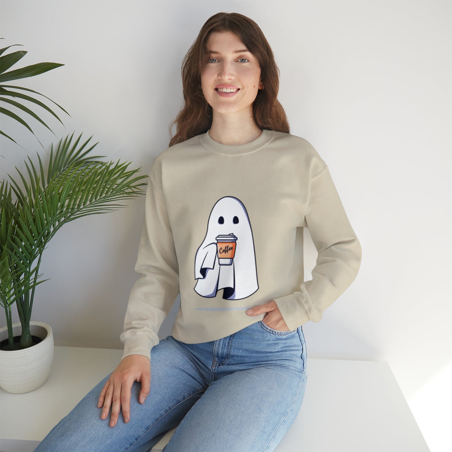 Boorista Spooky Coffee Sweatshirt, Womens Ghost Sweatshirt, Spooky Season, Fall Coffee Lover Shirt, Halloween Party Shirt, Fall Graphic