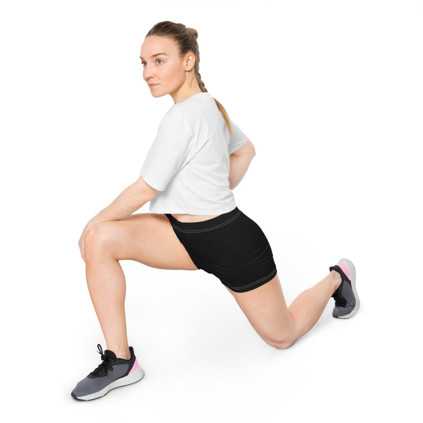 AlphaChic Workout Shorts - Black (Leg Logo)