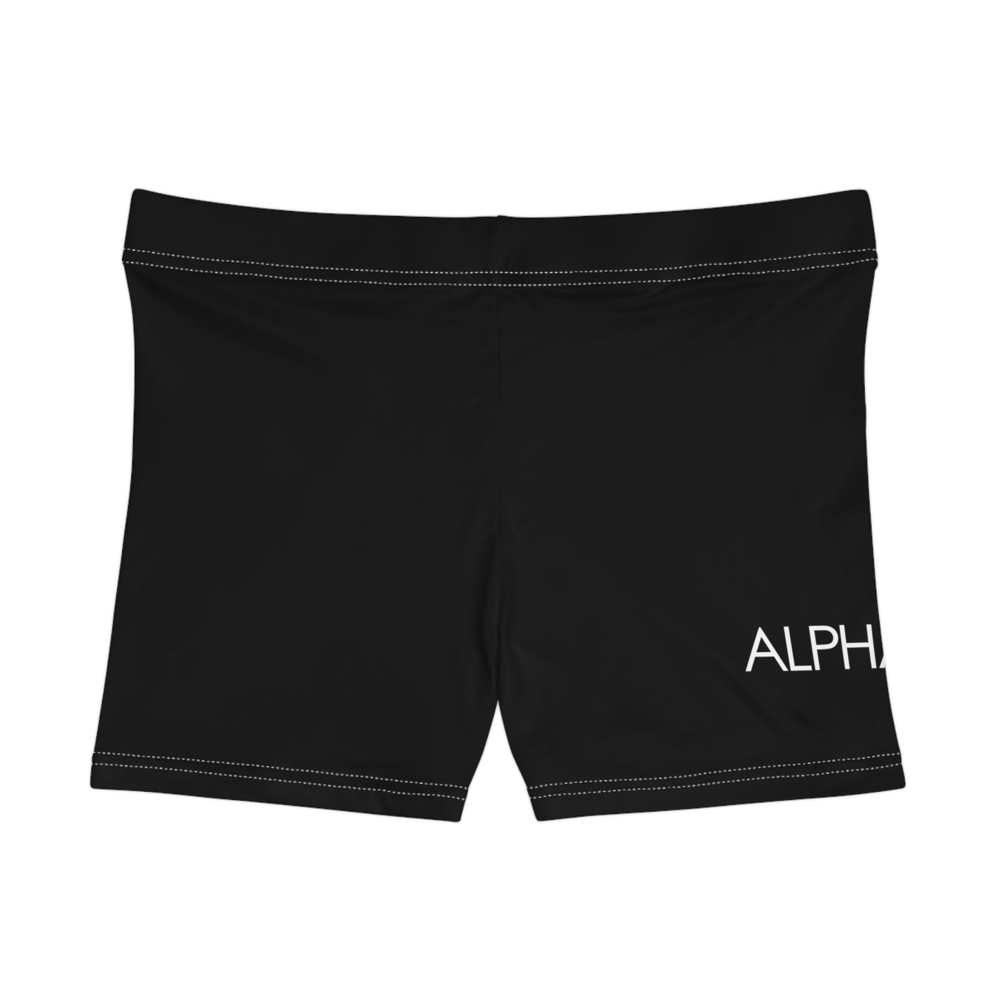 AlphaChic Workout Shorts - Black (Leg Logo)