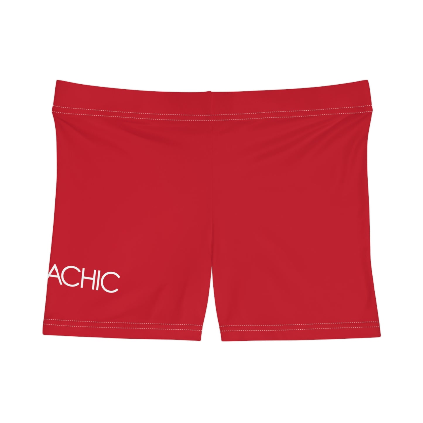 AlphaChic Workout Shorts - Red (Leg Logo)