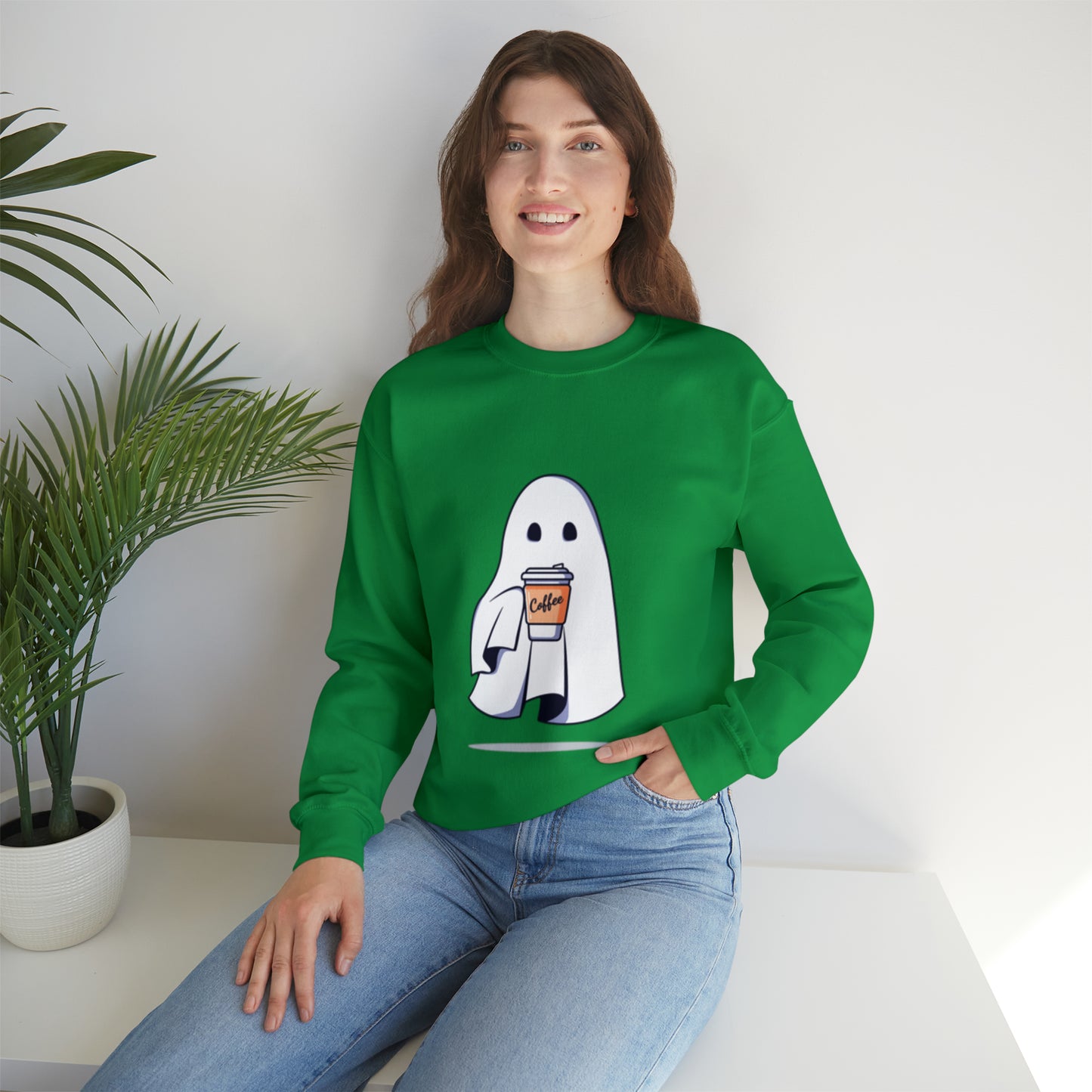 Boorista Spooky Coffee Sweatshirt, Womens Ghost Sweatshirt, Spooky Season, Fall Coffee Lover Shirt, Halloween Party Shirt, Fall Graphic