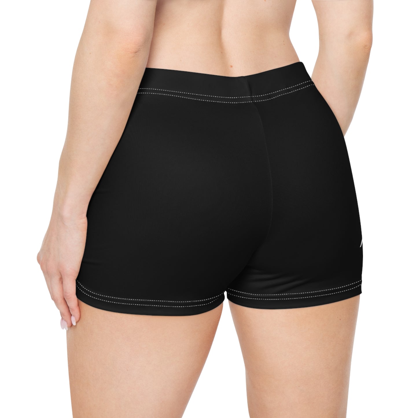 AlphaChic Workout Shorts - Black (Leg Logo)