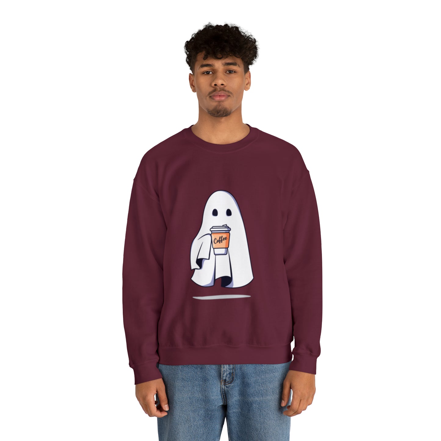 Boorista Spooky Coffee Sweatshirt, Womens Ghost Sweatshirt, Spooky Season, Fall Coffee Lover Shirt, Halloween Party Shirt, Fall Graphic