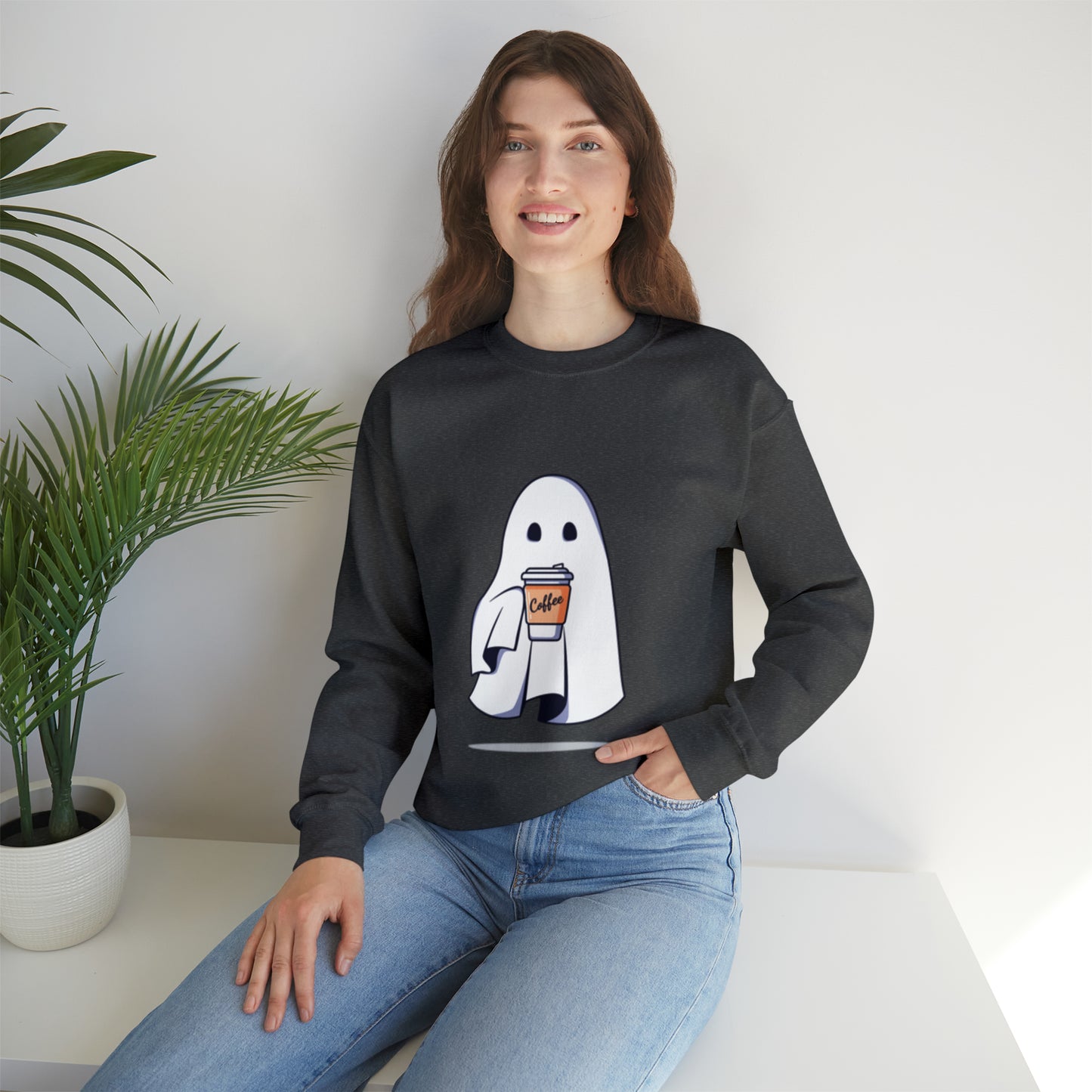 Boorista Spooky Coffee Sweatshirt, Womens Ghost Sweatshirt, Spooky Season, Fall Coffee Lover Shirt, Halloween Party Shirt, Fall Graphic