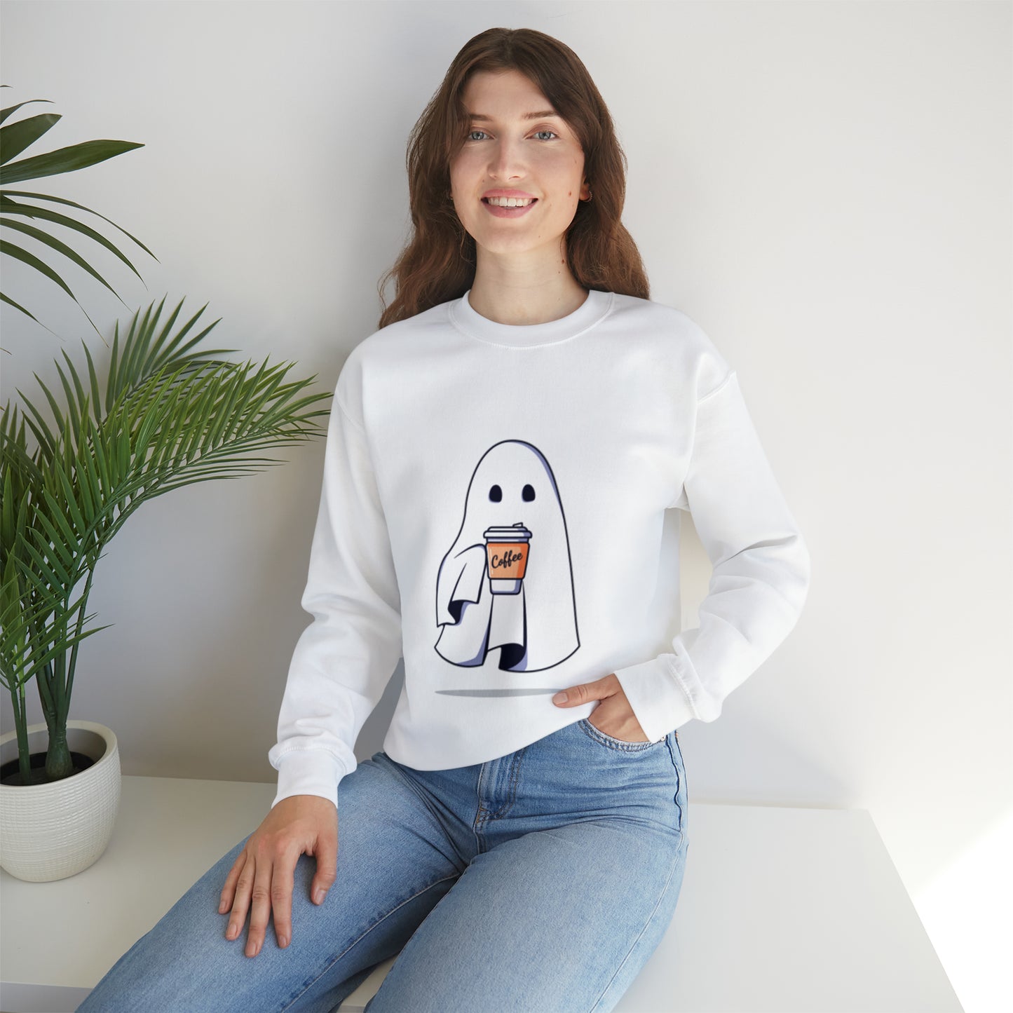 Boorista Spooky Coffee Sweatshirt, Womens Ghost Sweatshirt, Spooky Season, Fall Coffee Lover Shirt, Halloween Party Shirt, Fall Graphic