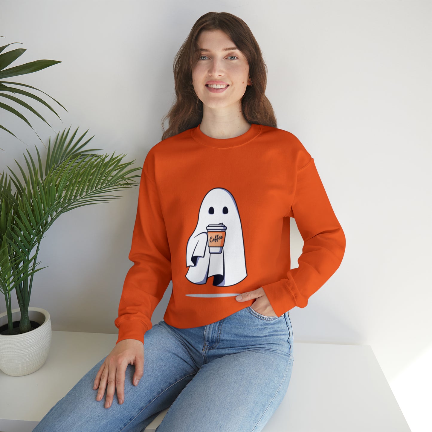 Boorista Spooky Coffee Sweatshirt, Womens Ghost Sweatshirt, Spooky Season, Fall Coffee Lover Shirt, Halloween Party Shirt, Fall Graphic