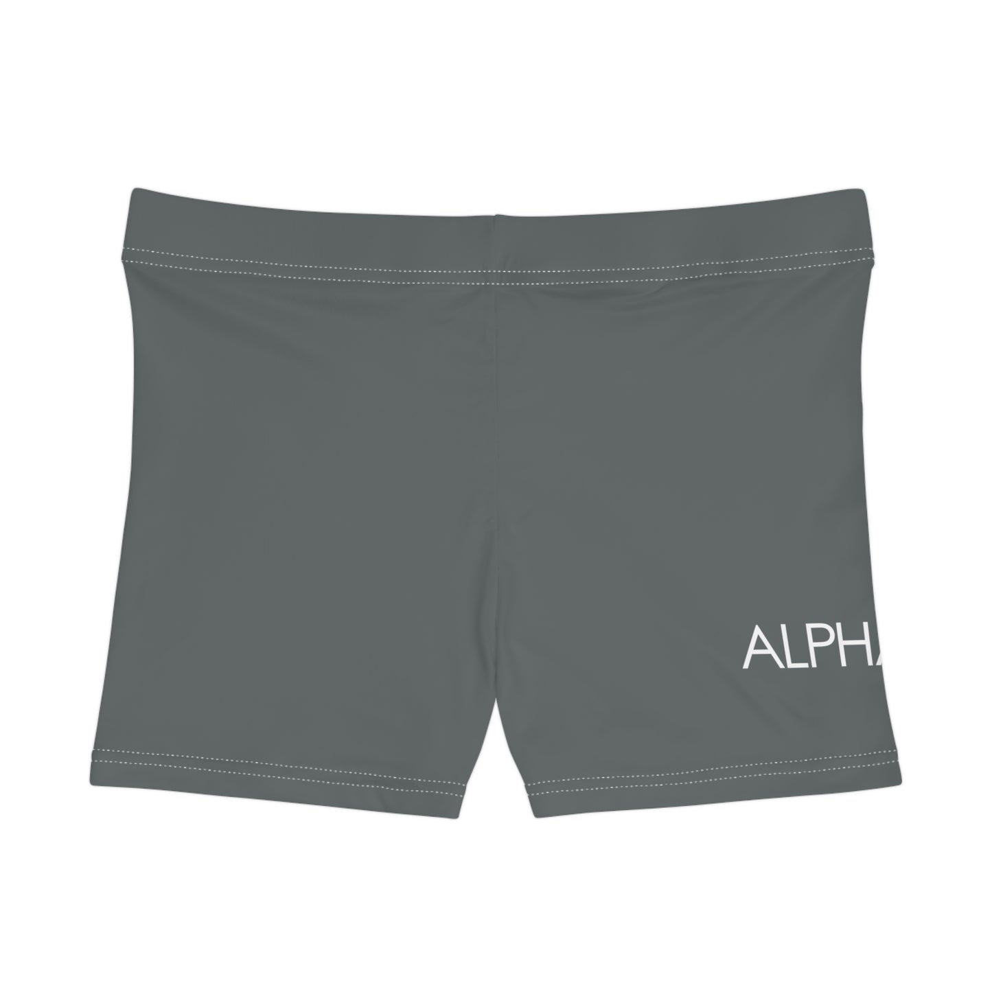 AlphaChic Workout Shorts - Dark Gray (Leg Logo)