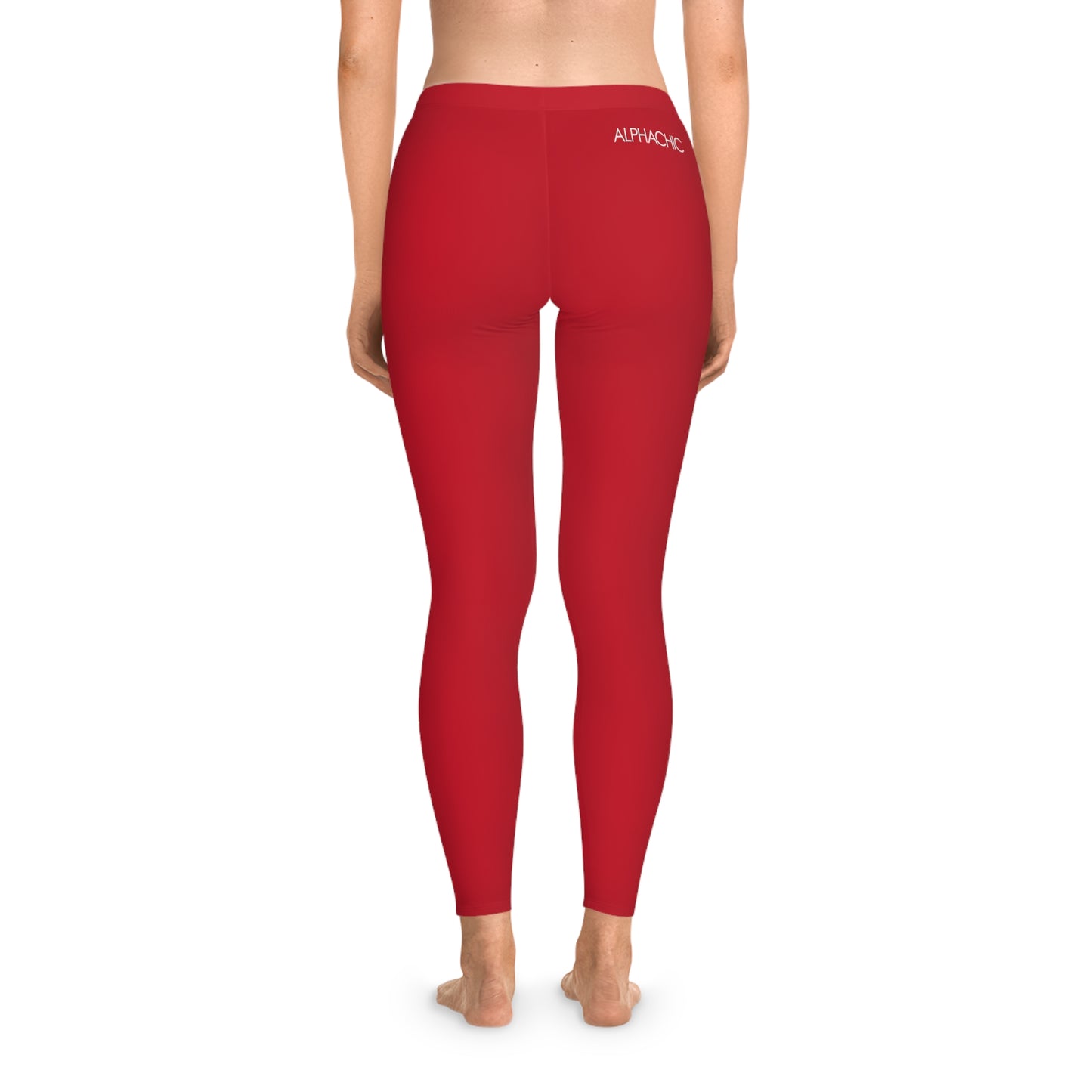 AlphaChic Leggings - Red (Back Logo)