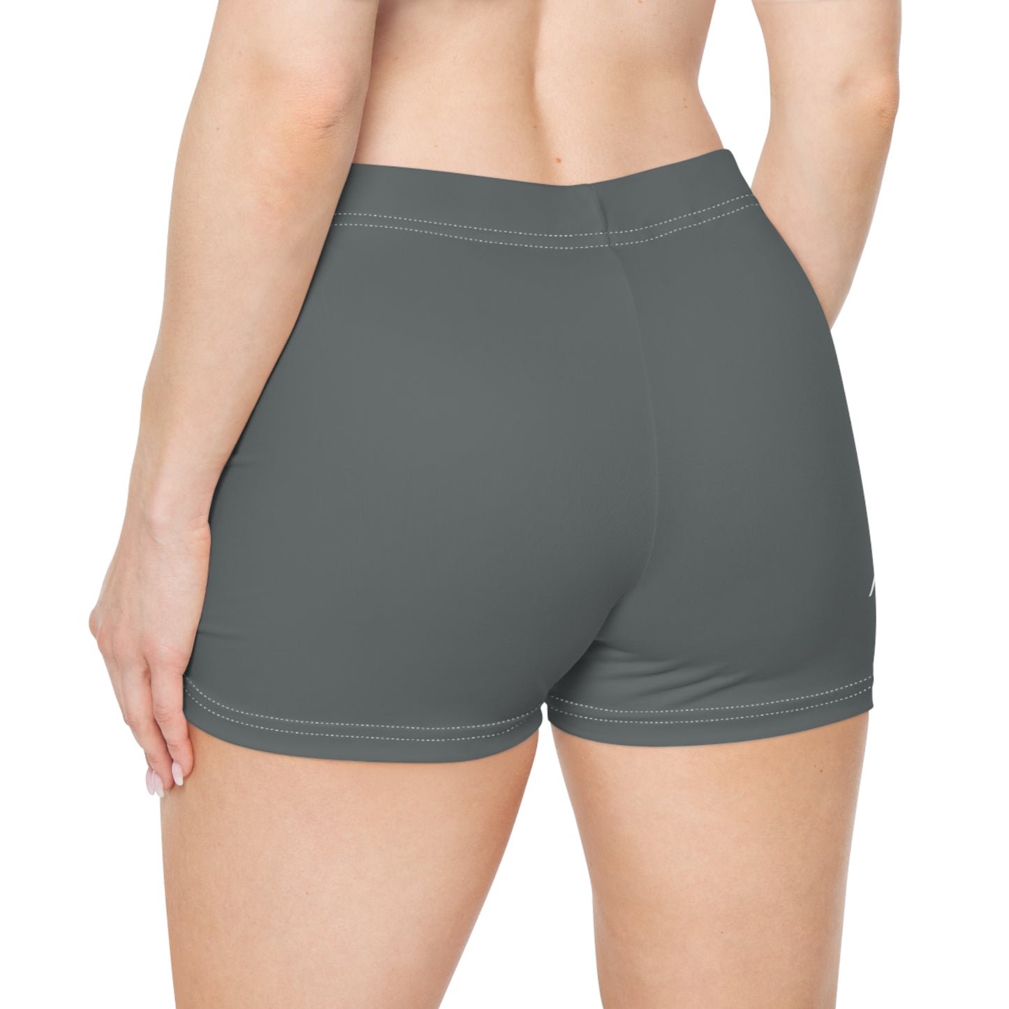 AlphaChic Workout Shorts - Dark Gray (Leg Logo)