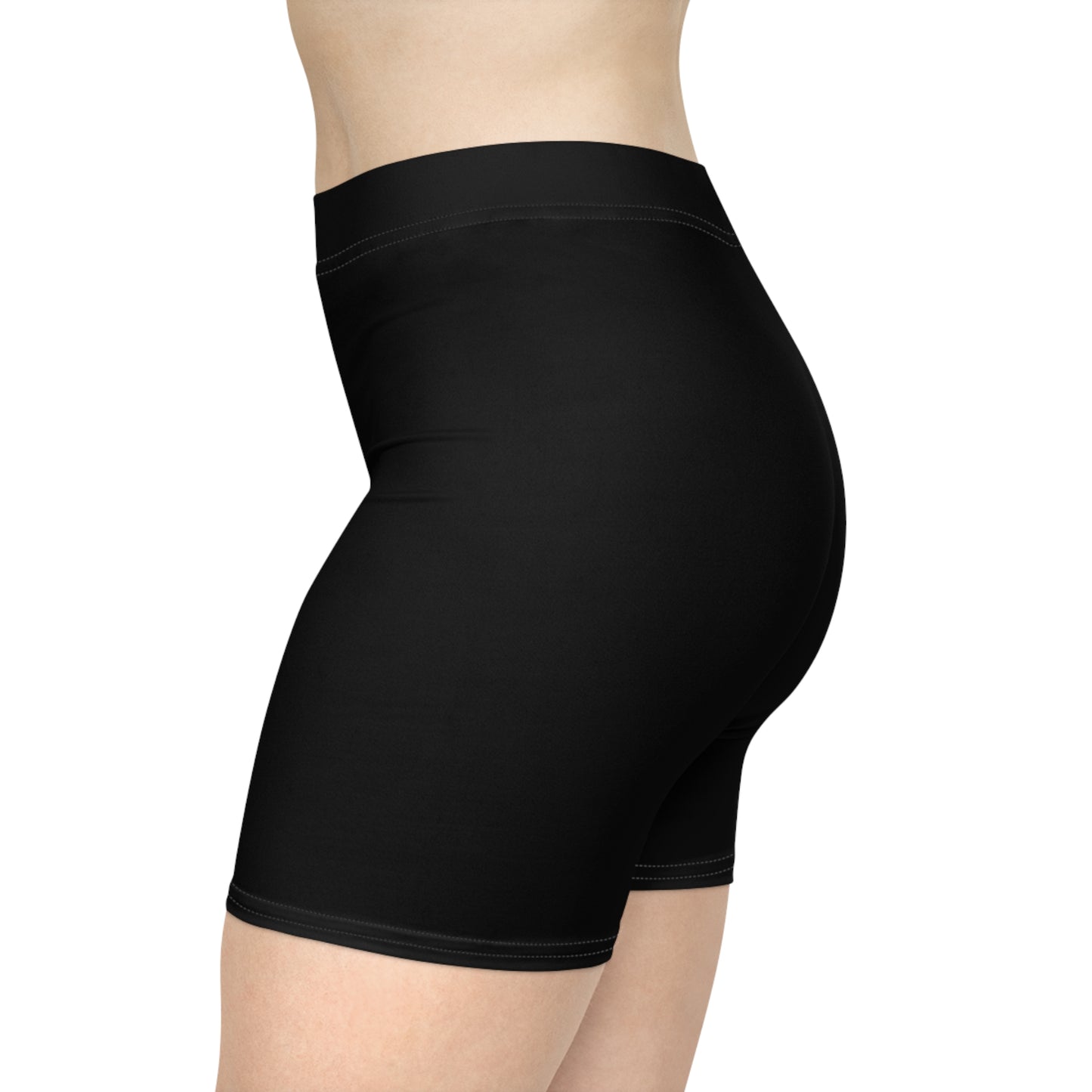 AlphaChic Biker Shorts - Black (Leg Logo)