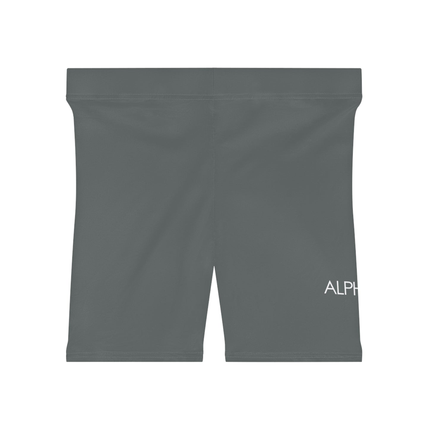 AlphaChic Biker Shorts - Dark Gray (Leg Logo)