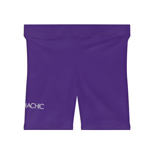 AlphaChic Biker Shorts - Purple (Leg Logo)