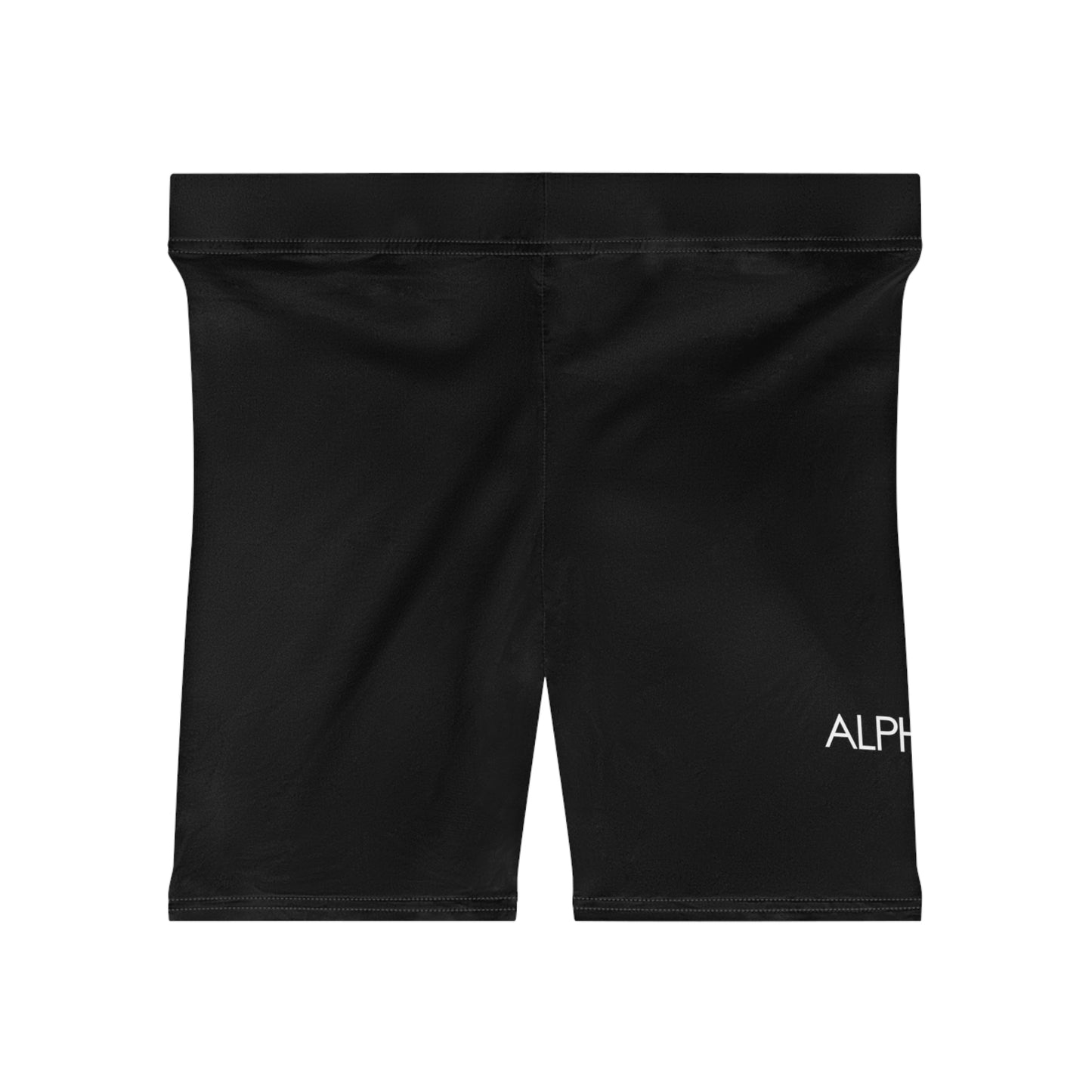 AlphaChic Biker Shorts - Black (Leg Logo)