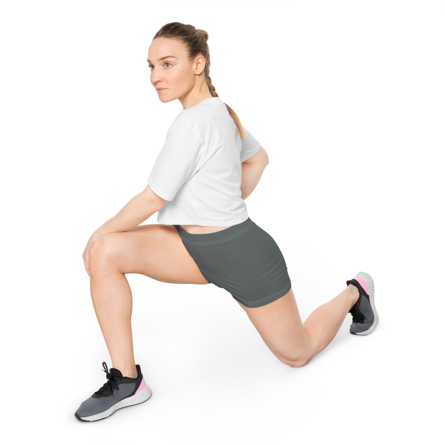 AlphaChic Workout Shorts - Dark Gray (Leg Logo)