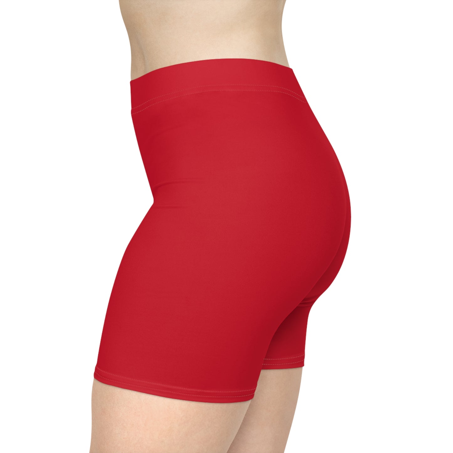 AlphaChic Biker Shorts - Red (Leg Logo)