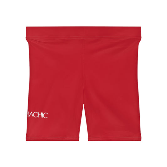 AlphaChic Biker Shorts - Red (Leg Logo)