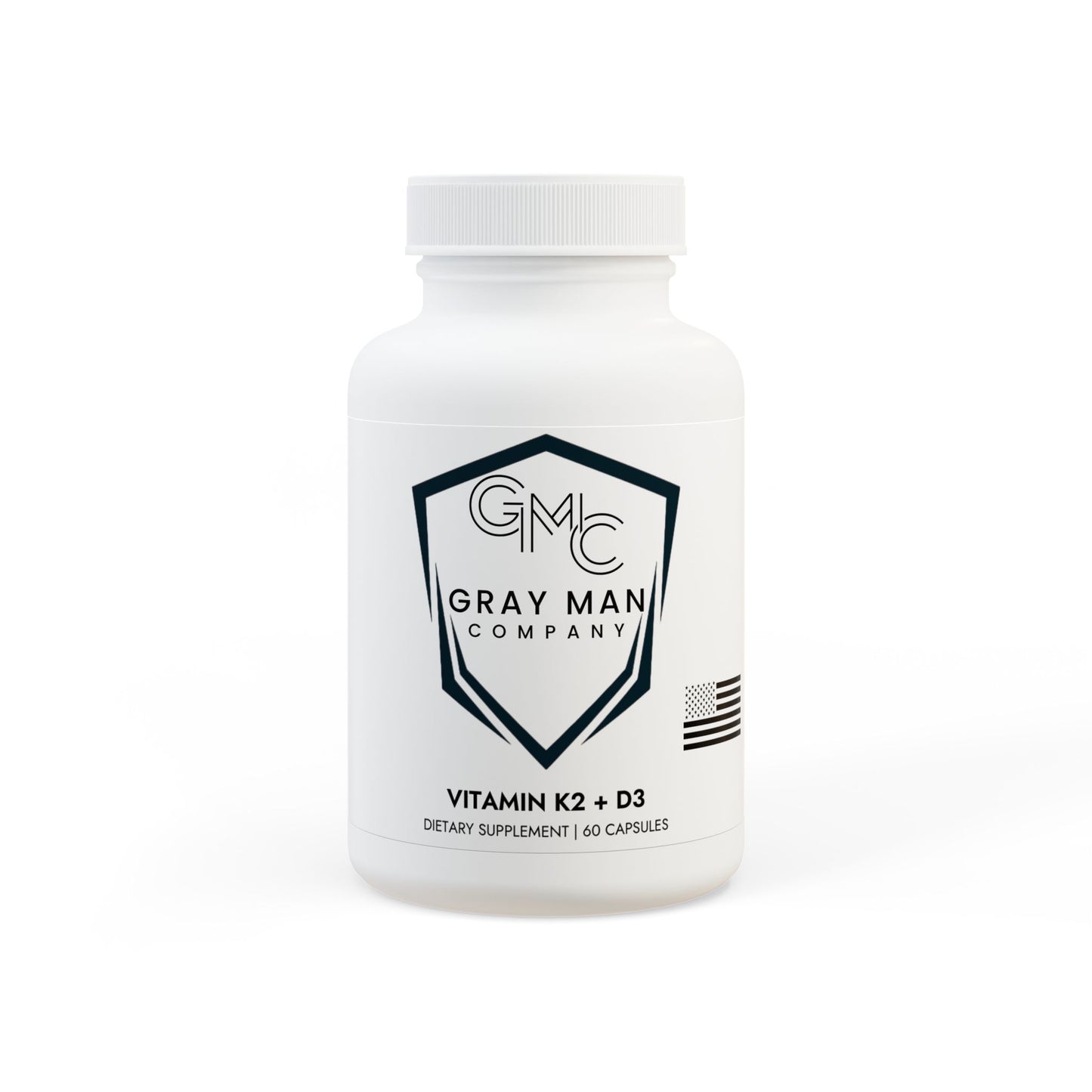 Gray Man Company Vitamin K2 + D3 Supplement (60 Capsules)