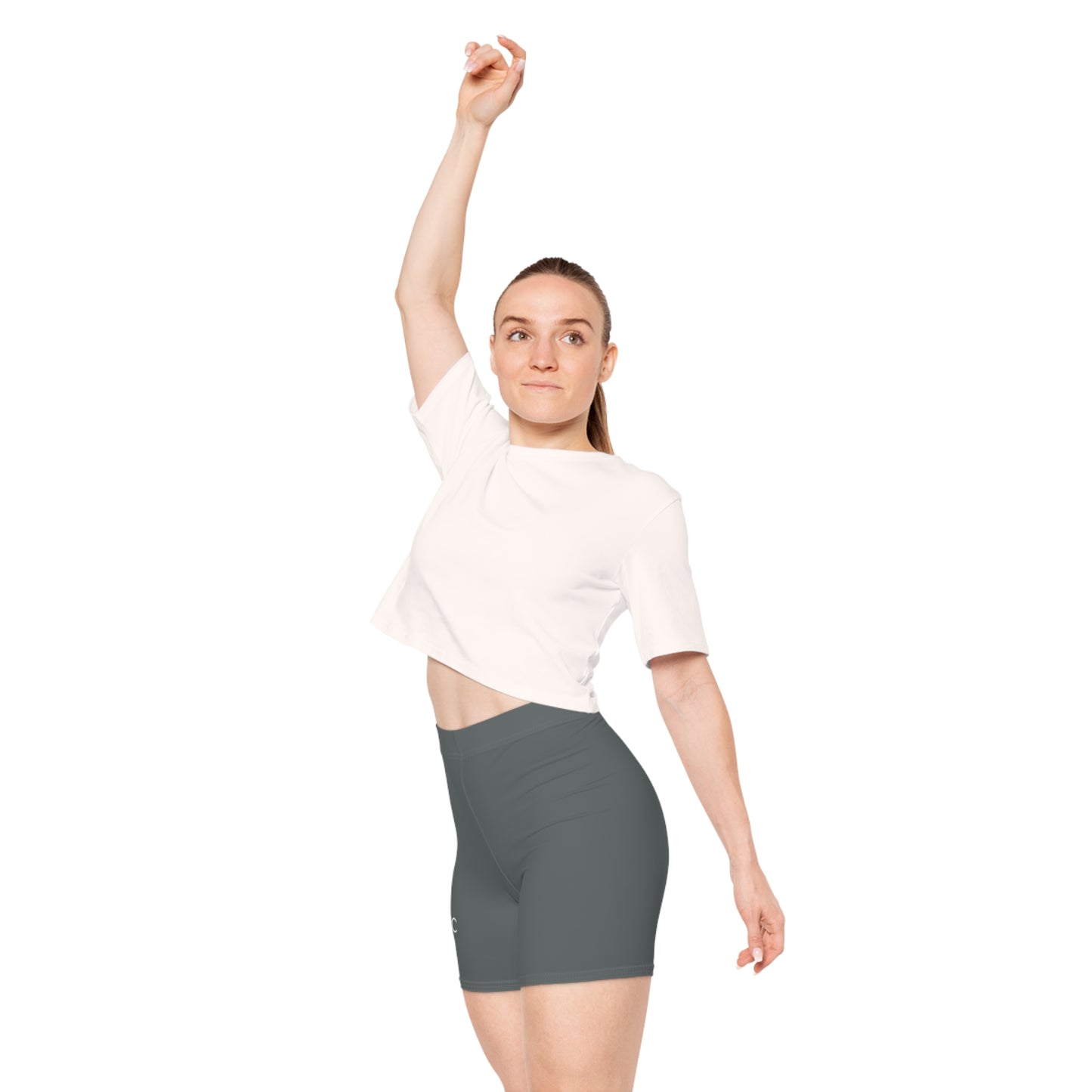 AlphaChic Biker Shorts - Dark Gray (Leg Logo)