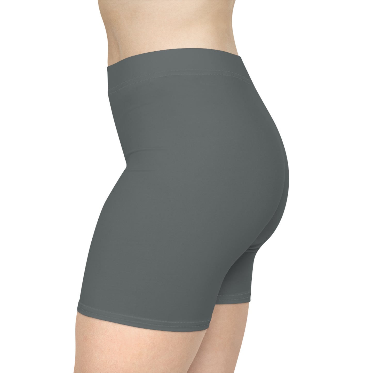 AlphaChic Biker Shorts - Dark Gray (Leg Logo)