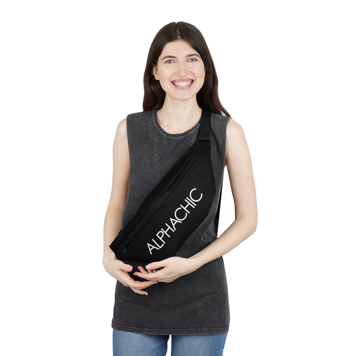 AlphaChic Large Fanny Pack - Black