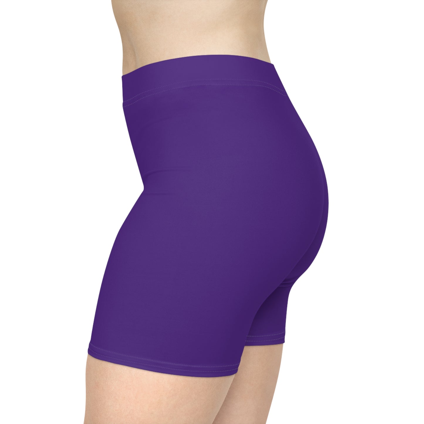 AlphaChic Biker Shorts - Purple (Leg Logo)