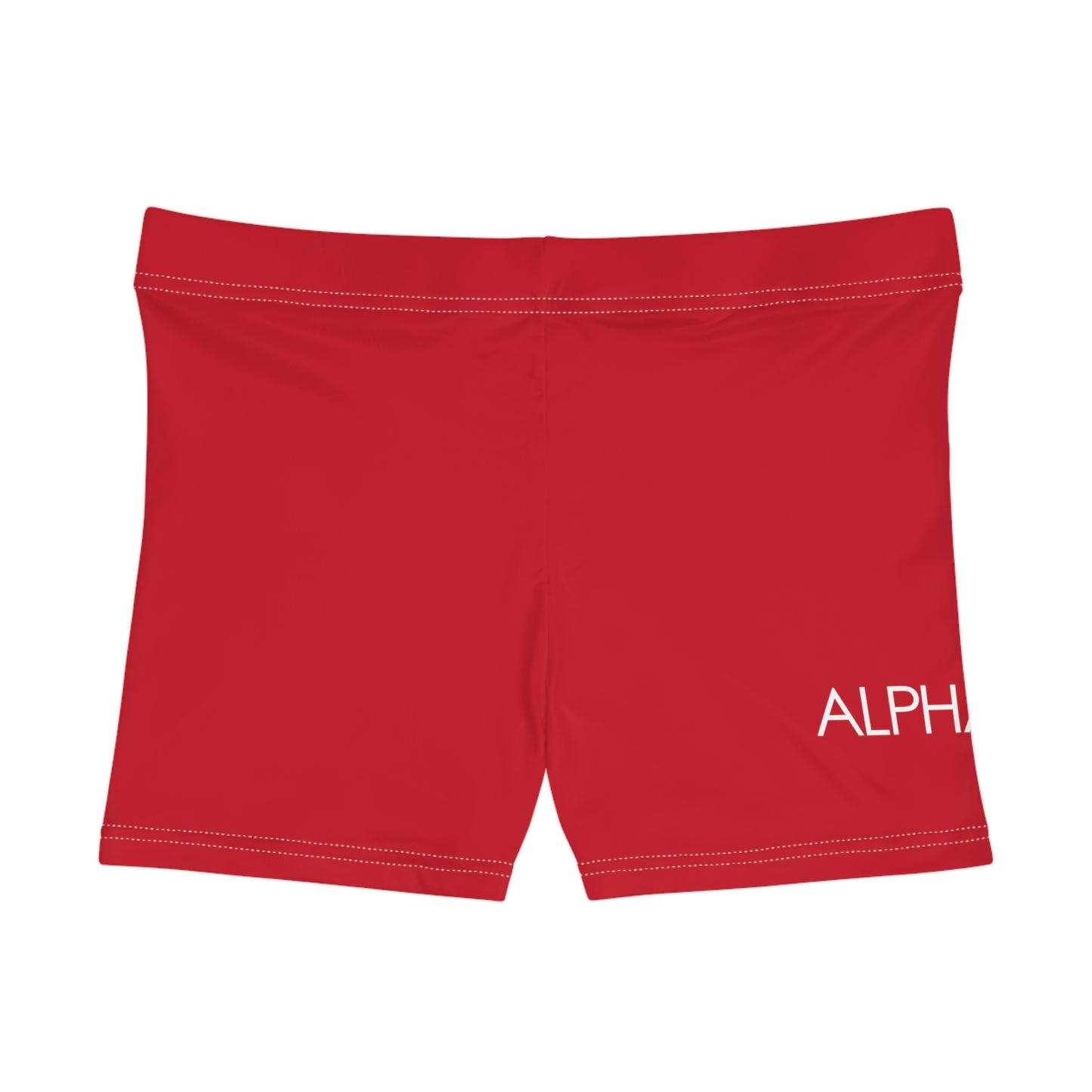 AlphaChic Workout Shorts - Red (Leg Logo)