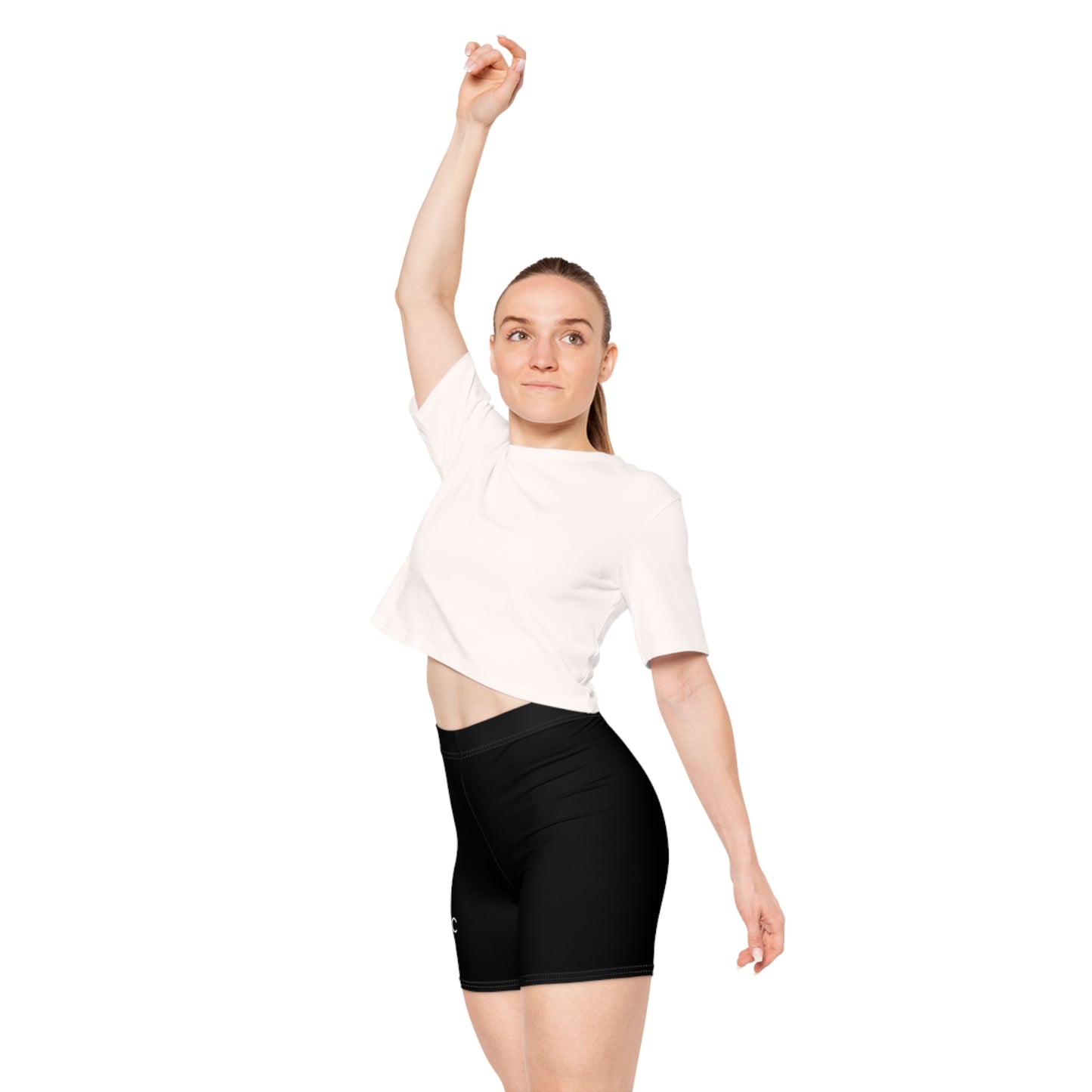 AlphaChic Biker Shorts - Black (Leg Logo)