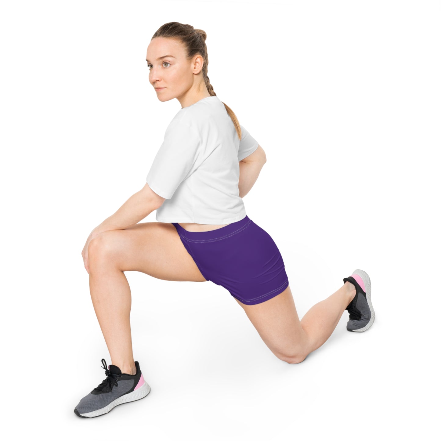 AlphaChic Workout Shorts - Purple (Leg Logo)