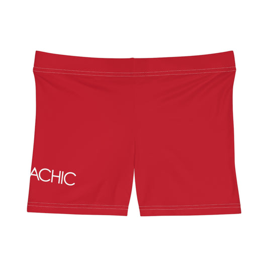 AlphaChic Workout Shorts - Red (Leg Logo)