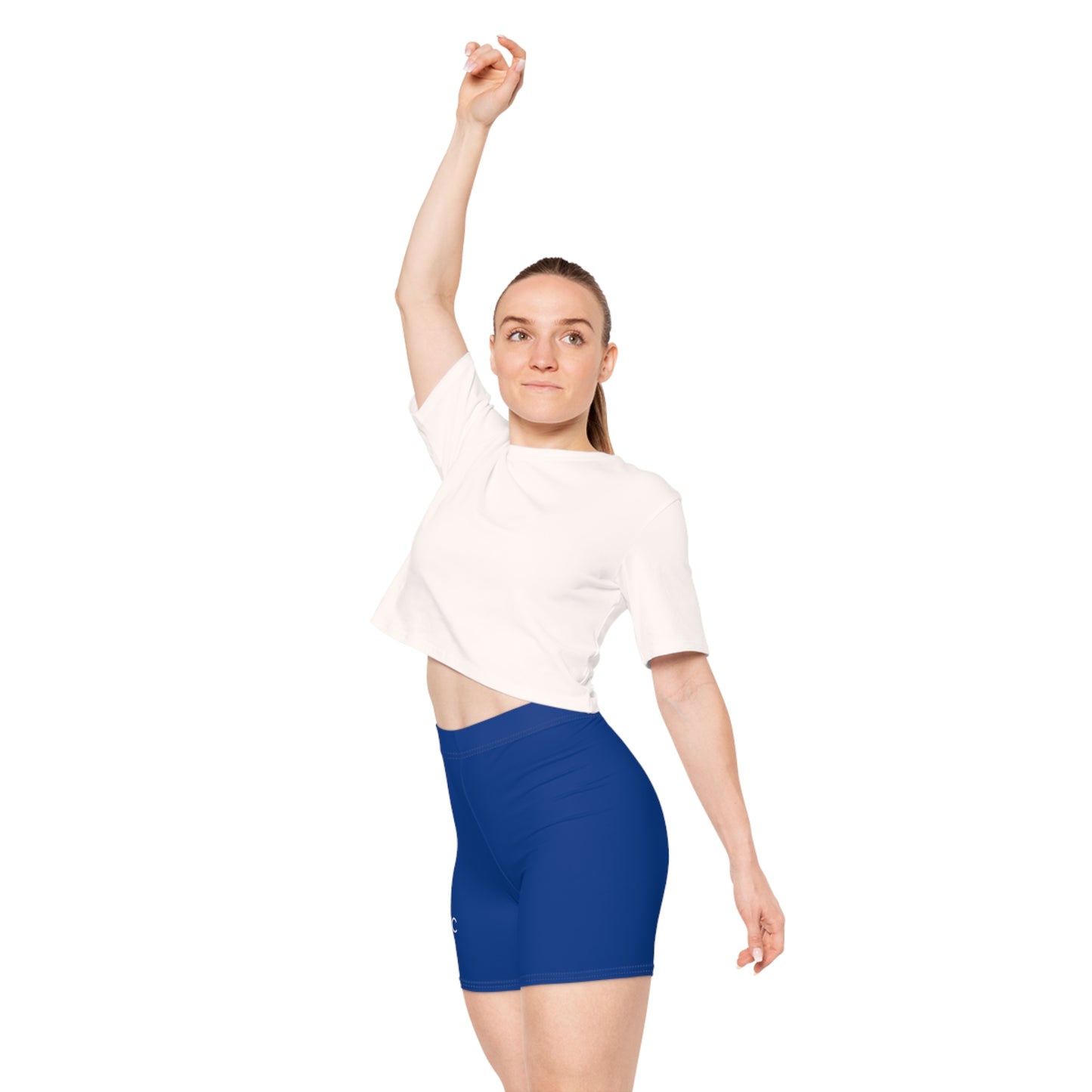 AlphaChic Biker Shorts - Blue (Leg Logo)