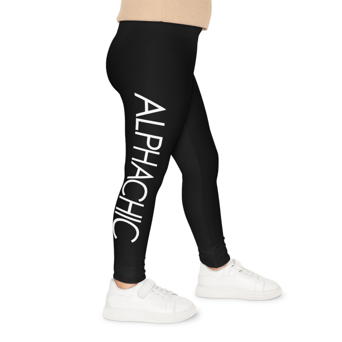 AlphaChic Kids Leggings - Black (Leg Logo)