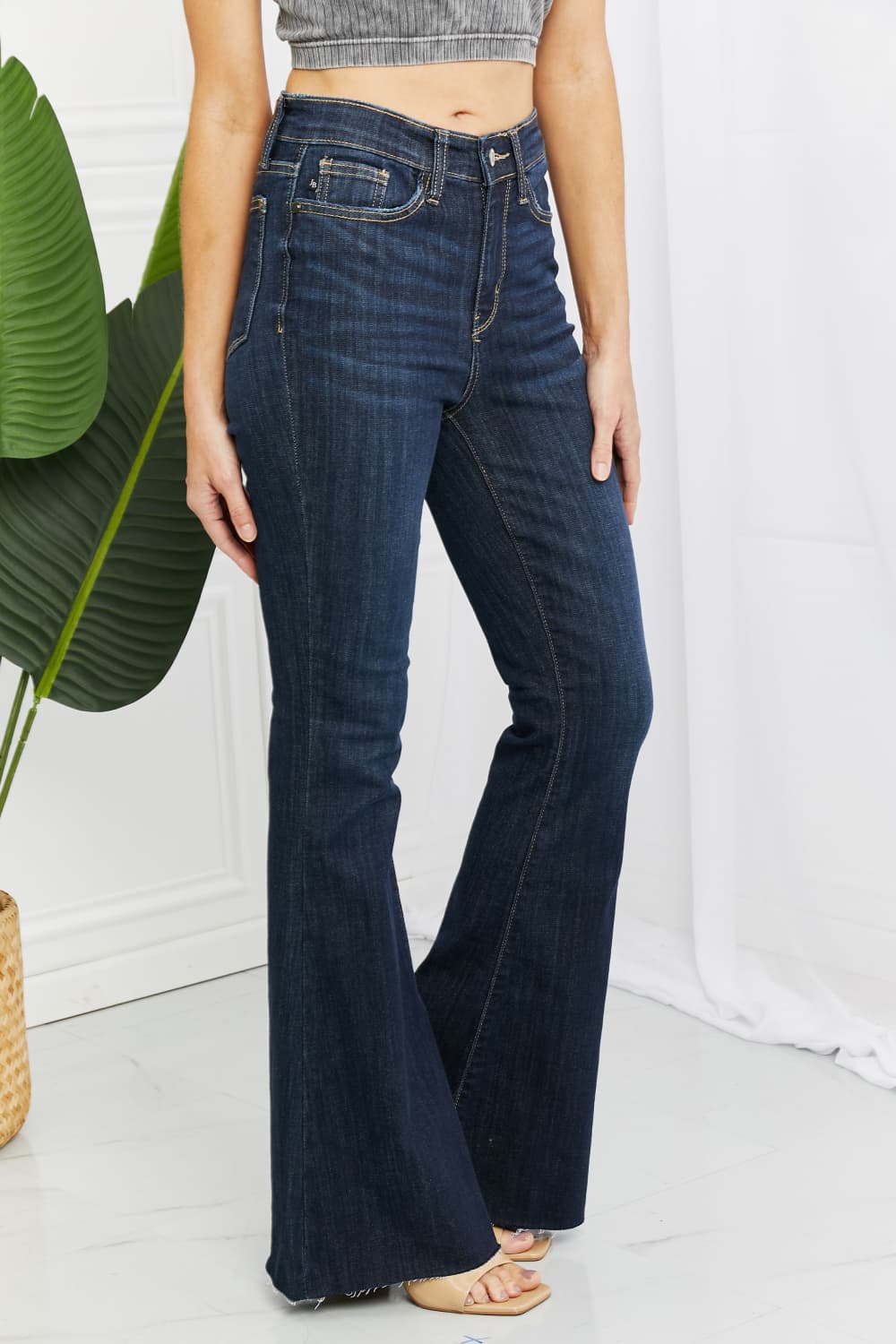 Judy Blue Tiffany Full Size High Rise Flare Jeans